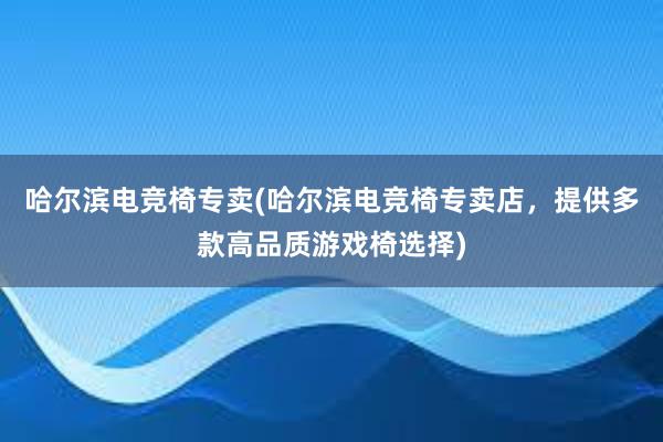 哈尔滨电竞椅专卖(哈尔滨电竞椅专卖店，提供多款高品质游戏椅选择)