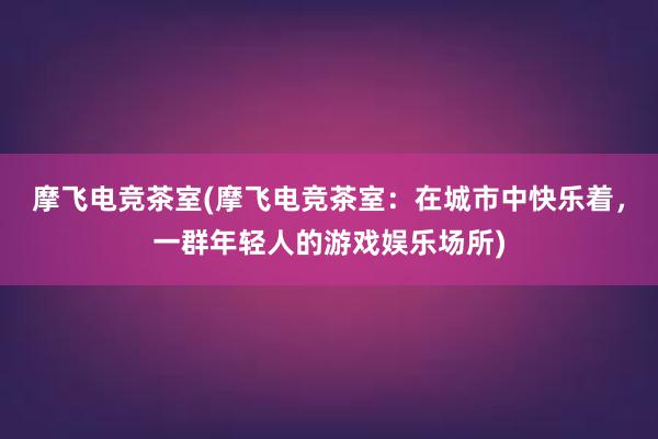 摩飞电竞茶室(摩飞电竞茶室：在城市中快乐着，一群年轻人的游戏娱乐场所)