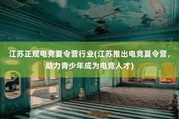 江苏正规电竞夏令营行业(江苏推出电竞夏令营，助力青少年成为电竞人才)