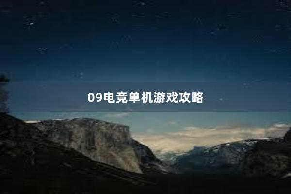 09电竞单机游戏攻略