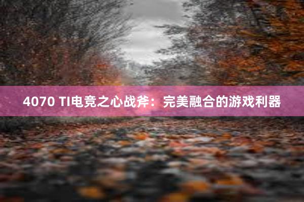 4070 TI电竞之心战斧：完美融合的游戏利器