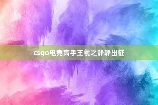 csgo电竞高手王羲之静静出征