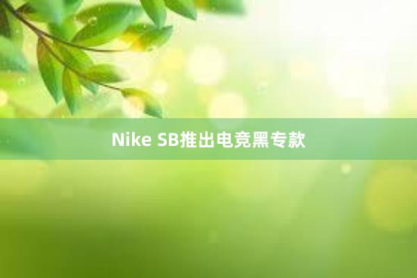 Nike SB推出电竞黑专款