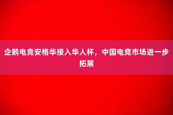 企鹅电竞安格华接入华人杯，中国电竞市场进一步拓展