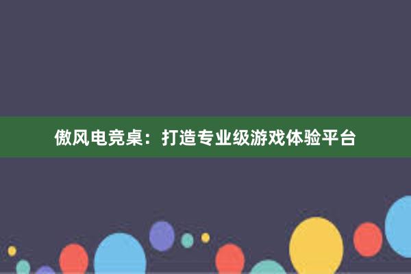 傲风电竞桌：打造专业级游戏体验平台