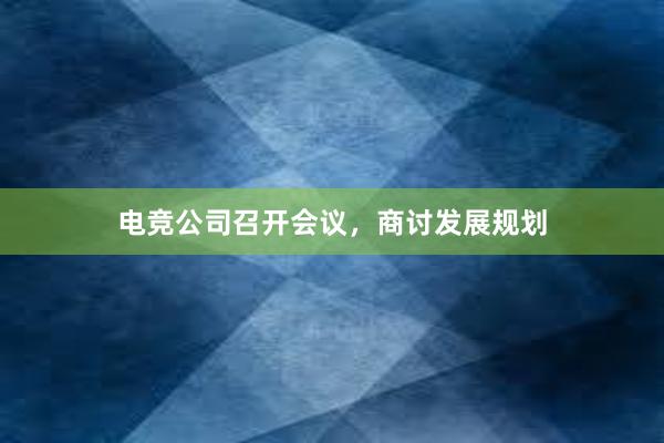 电竞公司召开会议，商讨发展规划