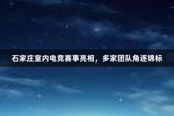 石家庄室内电竞赛事亮相，多家团队角逐锦标