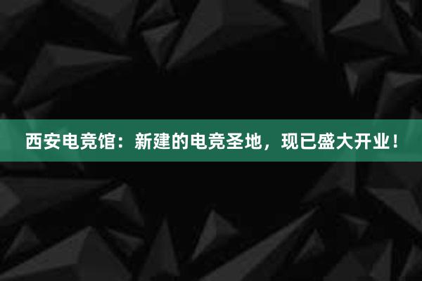 西安电竞馆：新建的电竞圣地，现已盛大开业！