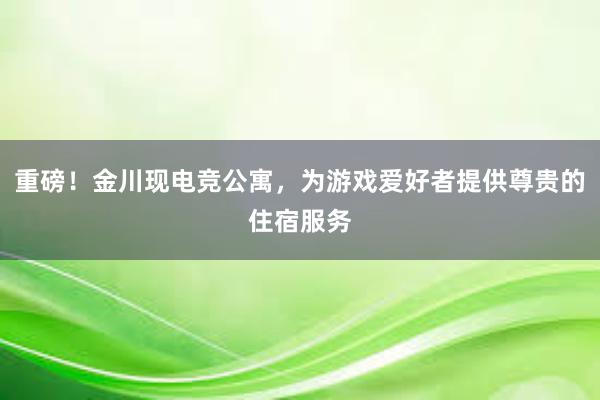 重磅！金川现电竞公寓，为游戏爱好者提供尊贵的住宿服务